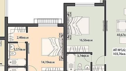 Two-bedroom apartment in a gated complex