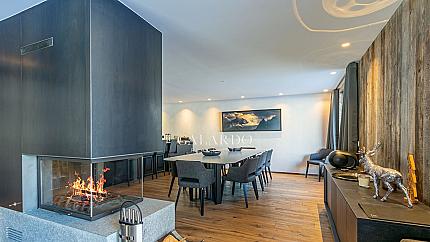 Spacious apartment with a fireplace in a luxury residential building in Megeve, France