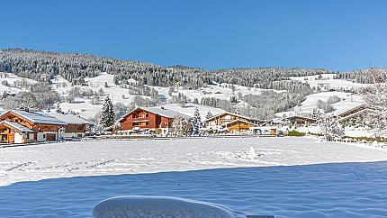 Spacious apartment with a fireplace in a luxury residential building in Megeve, France