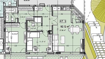 Тристаен апартамент в затворен комплекс в Бояна
