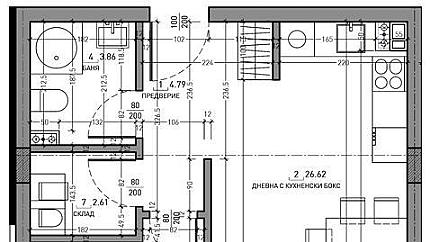 Sunny two-room apartment with a large private yard in a new gated complex in Malinova Dolina district"