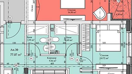 Southern two-bedroom apartment next to metro station, Mladost 3 district