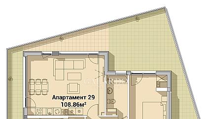 Panoramic two-bedroom apartment in a new building, Poligona quarter