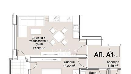 Луксозно обзаведен двустаен апартамент за продажба в жк Хладилника