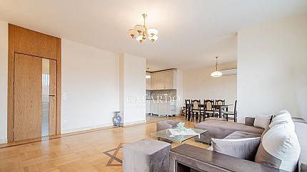 A four-room apartment in a boutique building in the Iztok neighborhood.