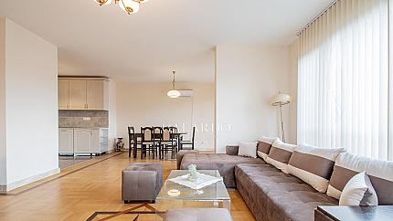 A four-room apartment in a boutique building in the Iztok neighborhood.