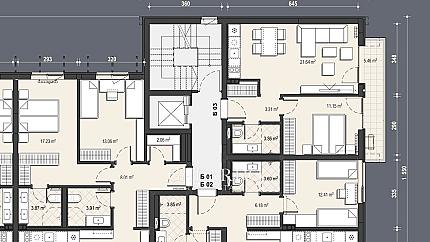 2 bedroom apartment in a boutique building in front of Act 15