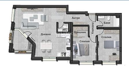 Елегантен тристаен апартамент в Белия квартал