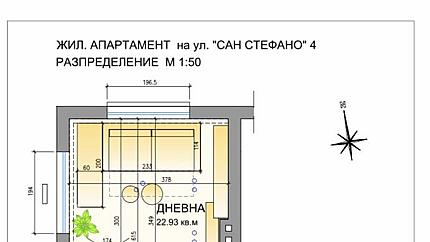 Дизайнерски  слънчев апартамент с една спалня и паркинг на ул.Сан Стефано, Докторски паметник