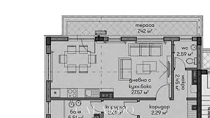 Апартамент с 2 спални в луксозен затворен комплекс с басейн