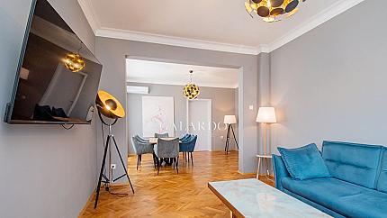 Three-room apartment on Vitosha Boulevard with a view of the NDK.
