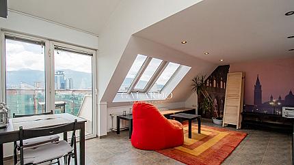 Studio with a TOP location next to the National Palace of Culture - panoramic views and an excellent entrance