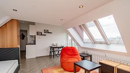 Studio with a TOP location next to the National Palace of Culture - panoramic views and an excellent entrance