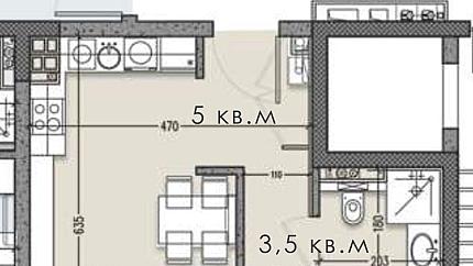 One-bedroom apartment in the rapidly developing Krastova Vada neighborhood.