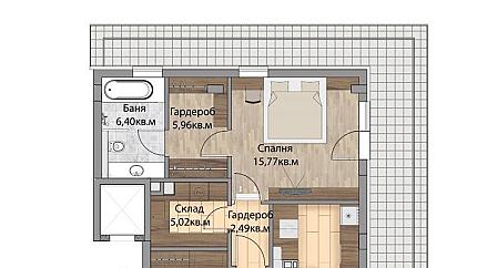 Luxury two-bedroom apartment for rent with panoramic views in Simeonovo