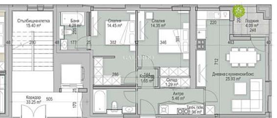 Three-room apartment in Krastova Vada district