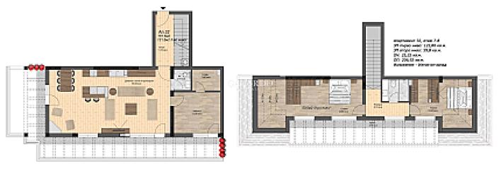 Апартамент на две нива с три спални в кв. Дианабад