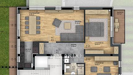 Стилен апартамент с двор в бутикова сграда в кв. Драгалевци