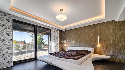 New designer house with furniture and yard, v.z. Bunker