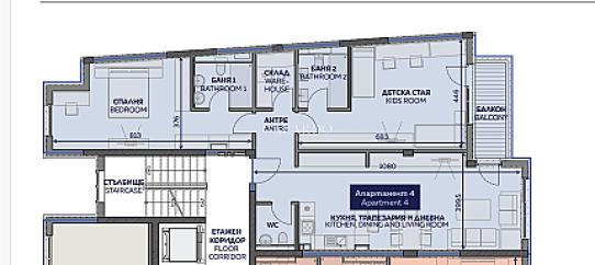 Two-bedroom apartment in a boutique building