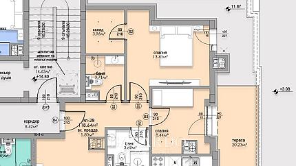 Тристаен апартамент с панорамна тераса в кв.Малинова долина
