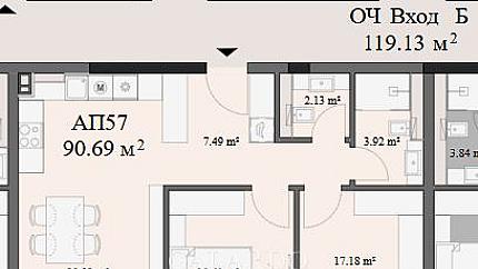 Слънчев тристаен апартамент в новострояща се сграда