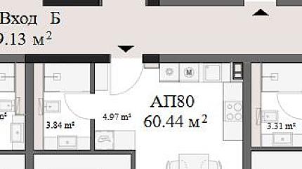 Sunny one-bedroom apartment in a newly constructed building