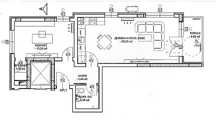 One bedroom apartment in a new building
