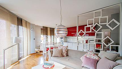 Two-bedroom apartment for rent in the Belite Brezi district.