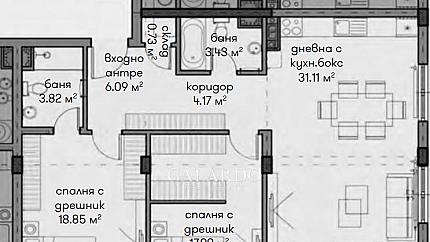 Апартамент с две спални в затворен комплекс с басейн в полите на Витоша