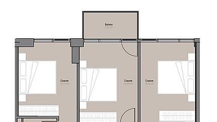 Two-bedroom apartment in a luxury gated complex in the Oborishte district