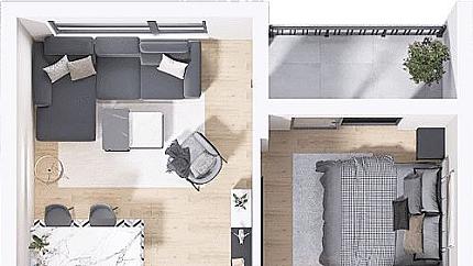 Двустаен апартамент в квартал Христо Смирненски