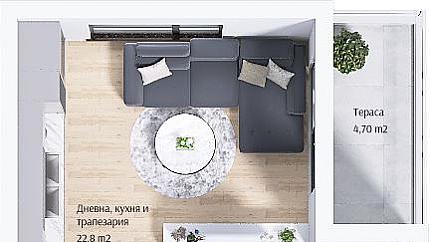 Двустаен апартамент в квартал Тракия