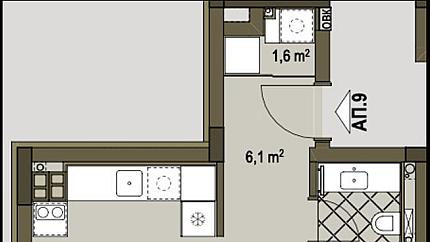 Двустаен апартамент в новострояща се бутикова сграда