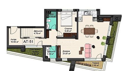 Тристаен апартамент близо до метро станция Витоша