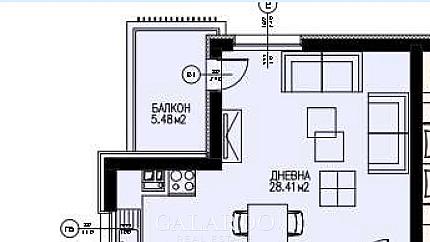 Beautiful south-facing 1-bedroom apartment in a Gated complex with Act 16