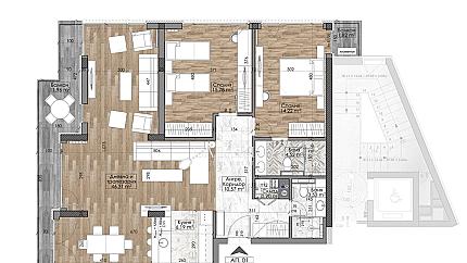 Spacious three bedroom apartment with Vitosha view