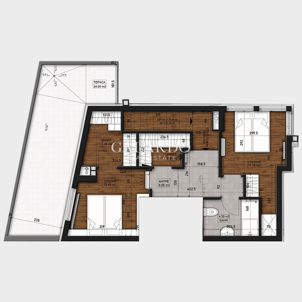 Two-bedroom penthouse new construction